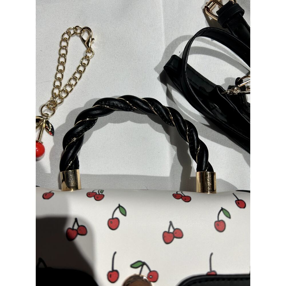 NWOT Cherry Vegan Leather Corssbody bag - Picture 3 of 10